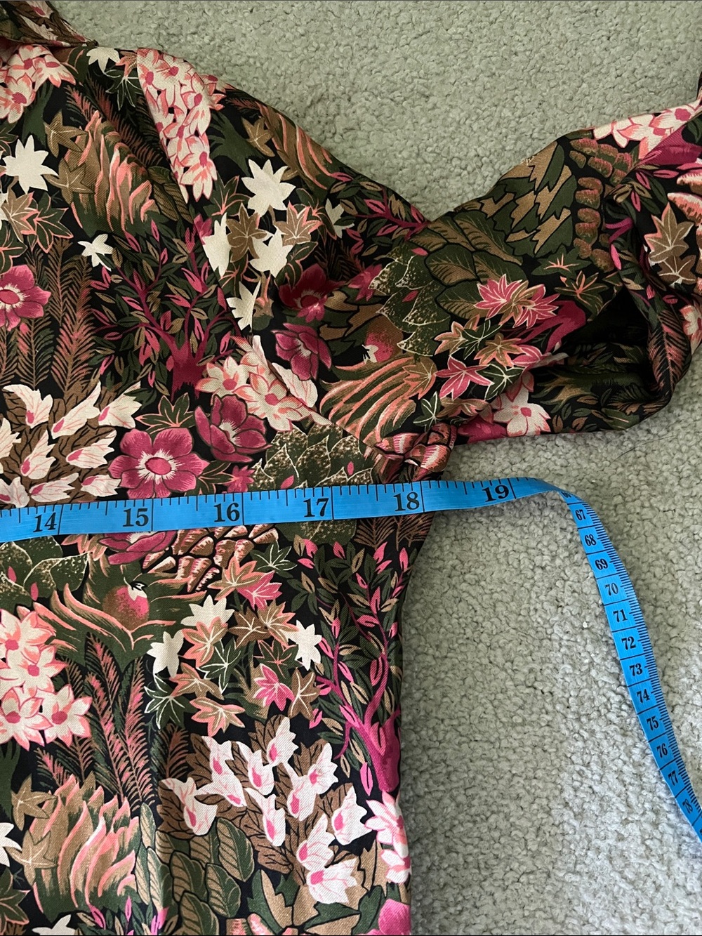 Floral Maxi Shirt Dress in Pink and Green - Picture 7 of 9